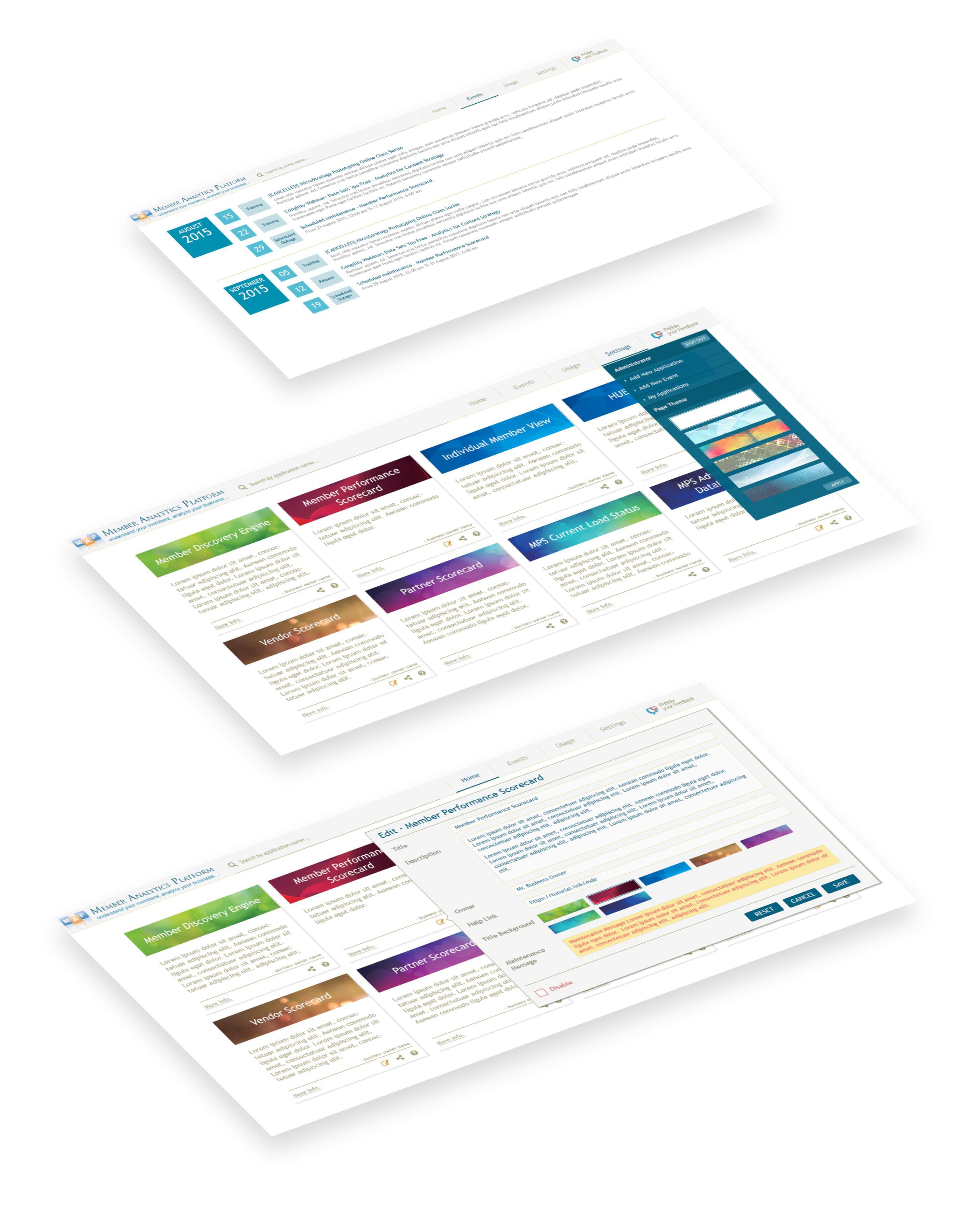 Member Discovery Engine - wireframe and layout exploration