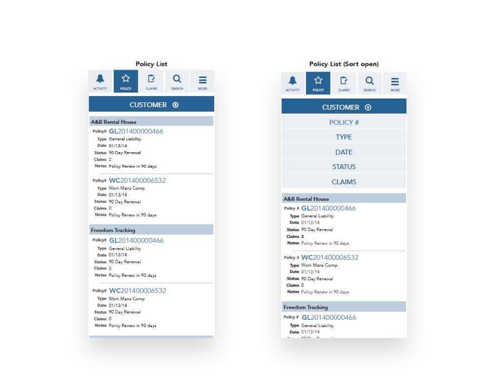 ProSight portal policy search and query interface